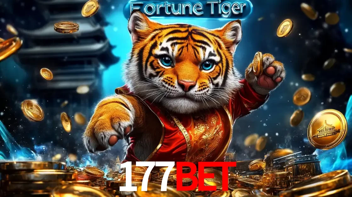 Imagem promocional do jogo de slot Fortune Tiger, com um tigre majestoso em traje tradicional cercado por uma fortuna em moedas de ouro, disponível agora no cassino 177BET.